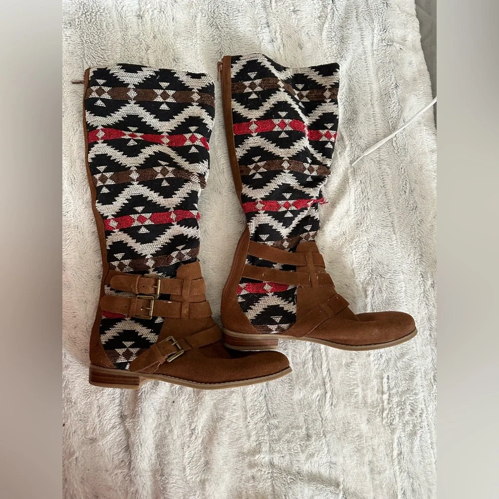 Plume Farylrobin Southwestern Style Boots wide calf ~ Size 9 - Picture 3 of 11